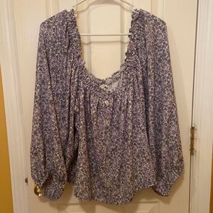 Final Price NWT floral American Eagle off shoulder blouse